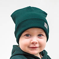 Дитяча демісезонна шапка кашкорсе Зелена, розмір 44-48