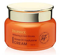 Крем с лошадиным жиром и гиалуроновой кислотой DEOPROCE Horse Oil Hyalurone Cream