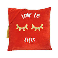 Декоративная подушка "Love to sleep" Tigres ПД-0367, 33х33х10 см, Vse-detyam