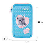 Пенал без наповнення Kite Studio Pets, 2 відділення 19,5x12,5x4 см, блакитний (SP24-623), фото 2