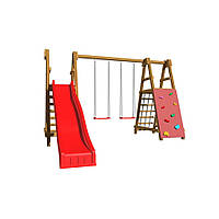 Детская игровая площадка SportBaby-5 со скалолазкой и гладиаторской сеткой, Vse-detyam