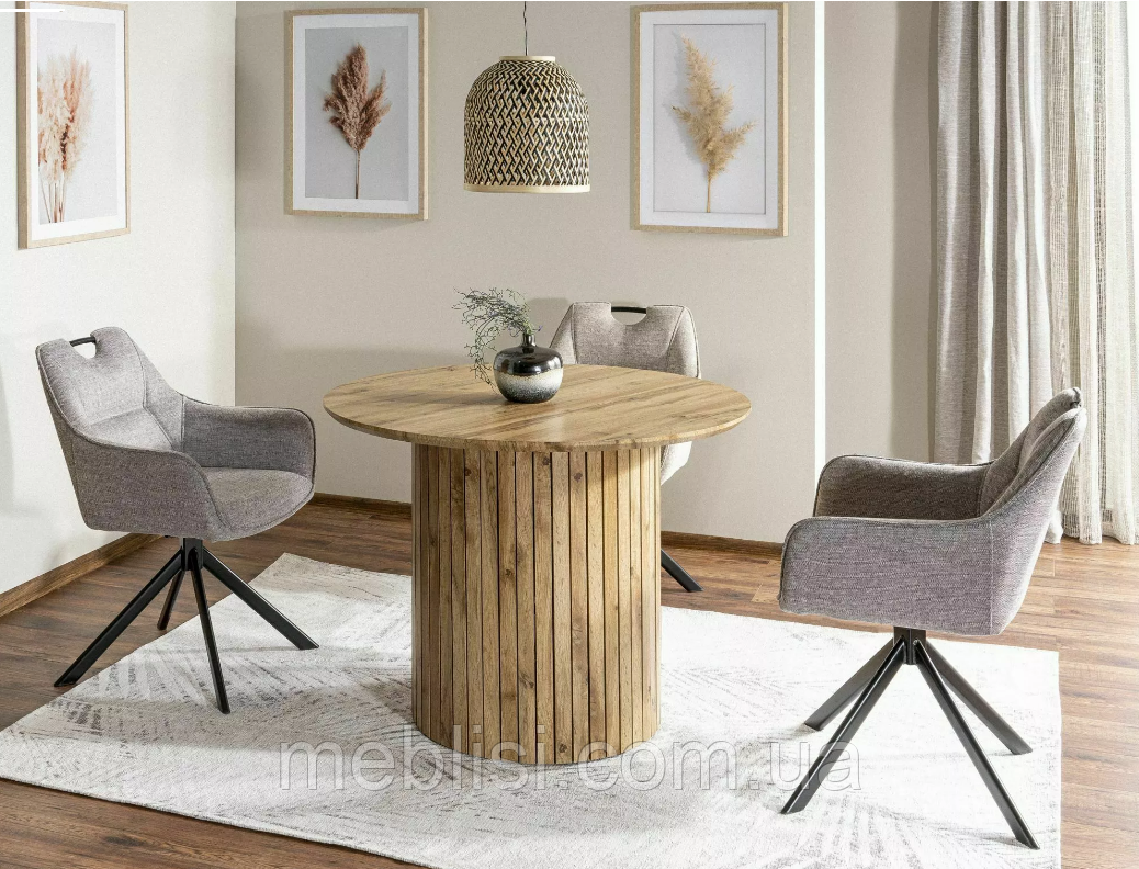Стіл круглий 100 дуб артисан SOCRATES 100X100*76 (Signal)
