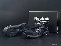 Спортивные мужские кроссовки Reebok Fury Adapt демисезонные замша сетка черные
