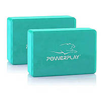 Блоки для йоги Yoga Brick PowerPlay PP_4006_Mint_2in, EVA, Мятные, 2 шт, Vse-detyam