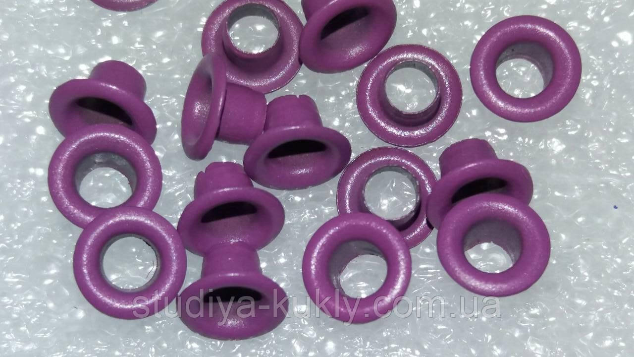 Люверс для ляльок. фіолетовий. Діаметр капелюшка 6 мм. Діаметр ніжки 3 мм. №16, фото 1