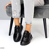 Жіночі базові кросівки кріпери чорні, натуральна шкіра