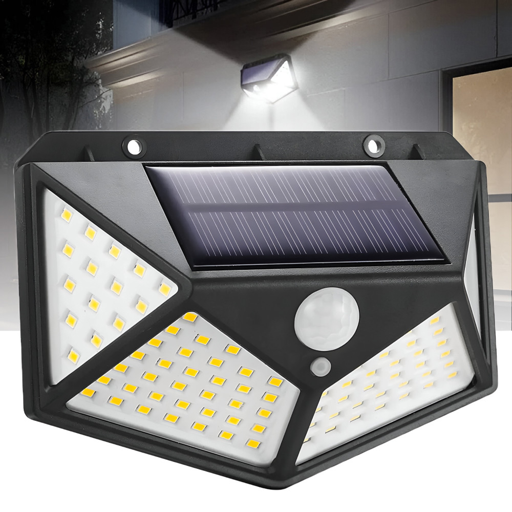 Вуличний ліхтар-прожектор на сонячній батареї (100LED, 10W) ​​CL-100 / Світлодіодний ліхтар із датчиком руху