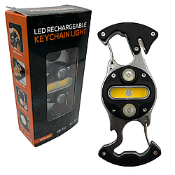 Багатофункціональний акумуляторний LED ліхтарик W5146 з функцією карабіна, ножа, магніту