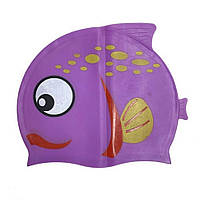 Шапочка для плавания детская Fish Newt NE-SW-390-V, фиолетовая , Vse-detyam