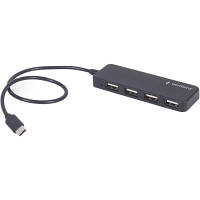 Концентратор Gembird USB-C 4 ports USB 2.0 black UHB-CM-U2P4-01 n