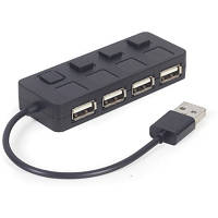 Концентратор Gembird USB 2.0 4 ports switch black UHB-U2P4-05 n