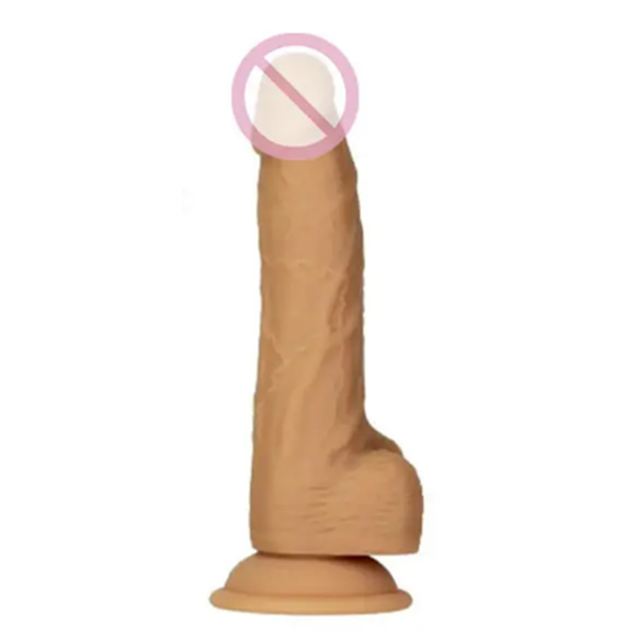 Фалоїмітатор реалістичний із вібропулею Addiction — 8" Dual Density Silicone Dildo — Caramel