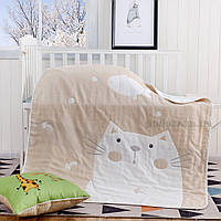 Одеяло-покрывало детское Home Line Кот и рыбка 110х110 см вес 500 г
