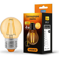 Лампочка Videx LED Filament G45FA 4W E27 2200K бронза VL-G45FA-04272 n