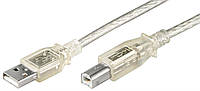 Кабель принтера Goobay USB2.0 A-B M M 1.0m AWG28 2xShielded D4.2mm Cu прозорий (75.06.8606) NB, код: 7454799