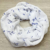 Весняний жіночий шарф хомут - снуд. Легкий бавовняний натуральний шарф снуд