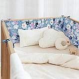Бортики на ліжечко Cosas SKY FLOWERS Ранфорс 30х180 см Блакитний SC, код: 7691847, фото 2