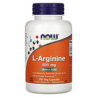 L-аргинин L-Arginine Now Foods 500 мг 100 вегетарианских капсул NB, код: 7701571