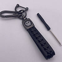 Брелок для ключей кожаный косичка эко-кожа Volkswagen VW