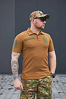 Качественная военная оливковая футболка поло мужская летняя футболка для военнослужащего с липучками под шевро