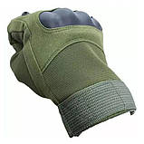 Універсальні тактичні на флісі повнопалі рукавички із захистом кісточок олива Solve 800100 SC, код: 8375040, фото 7