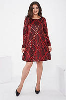Короткое платье красного цвета из люрекса 153R4052 Ager L NB, код: 8232064