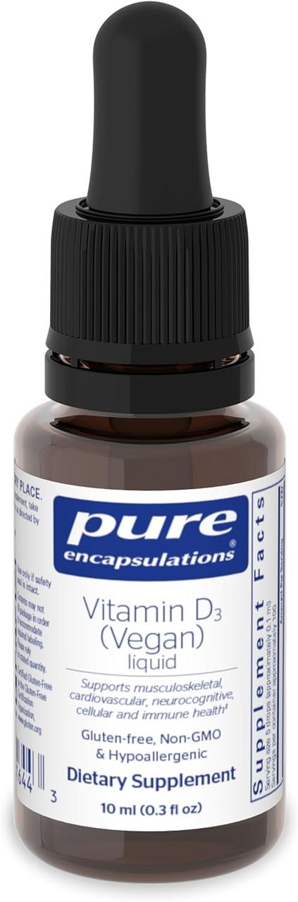 Pure Encapsulations Vitamin D3 Vegan / Вітамін Д3 веганський рідкий 10 мл 08/2025