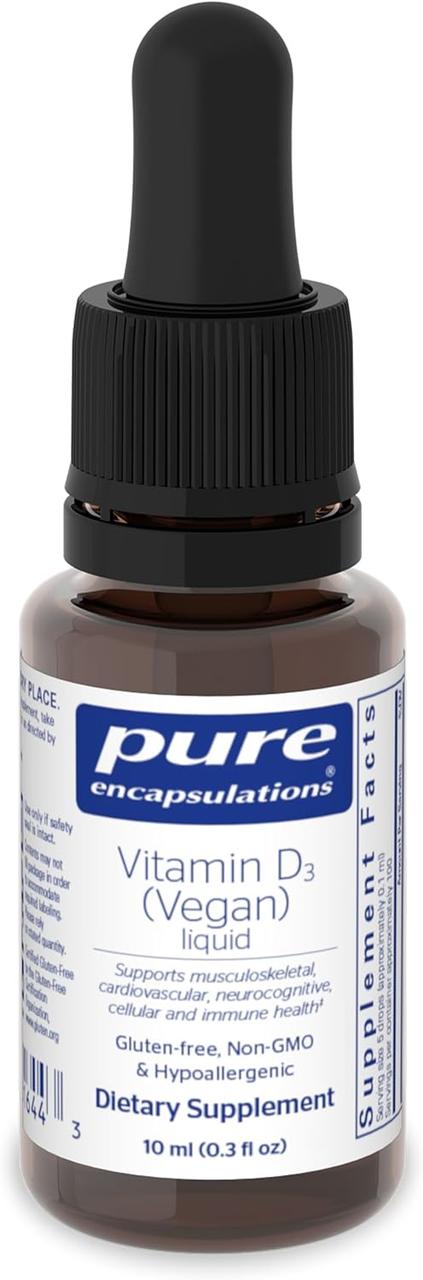 Pure Encapsulations Vitamin D3 Vegan / Вітамін Д3 веганський рідкий 10 мл