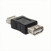 Перехідник обладнання Lucom USB2.0 A F F адаптер прямий чорний (62.09.8069) QT, код: 7455002