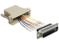 Перехідник обладнання Delock COM(DB25)-RJ45 LAN M F Assemble Kit (комутація) сірий (70.06.543 QT, код: 7455332