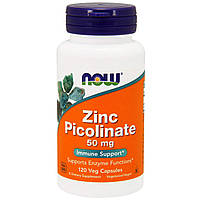 Піколінат цинку Zinc Picolinate Now Foods 50 мг 120 вегетаріанських капсул QT, код: 7701082