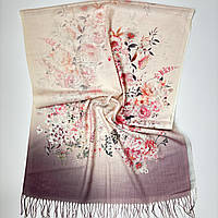 Нежный женский весенний шарф палантин. Турецкий натуральный хлопковый шарф Терракотово - Розовый