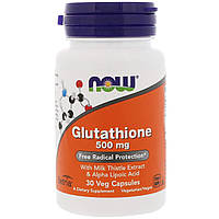 Глутатион Glutathione Now Foods 500 мг 30 капсул QT, код: 7701598