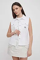 Urbanshop com ua Сорочка Calvin Klein Jeans колір білий regular класичний комір РОЗМІРИ ЗАПИТУЙТЕ