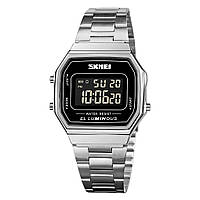 Часы наручные мужские SKMEI 1647SI спортивные кварцевые качественные с секундомером и подсветкой