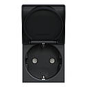 Розетка з кришкою та шторками Unica New антрацит NU303754TA, фото 2