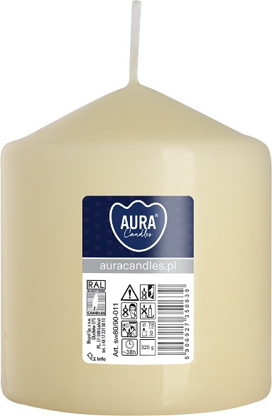 Свічка циліндр кремова 9 см (sw80/90-011)