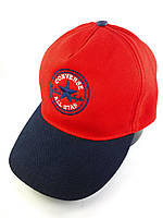 Кепка красная демисезонная спортивная мужская с вышивкой Converse Стильная бейсболка CONVERSE плотный котон