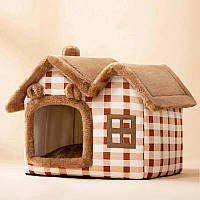 Домик(лежанка) для котов и маленьких собак с мягкой подушкой фиолетовый