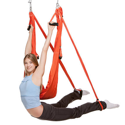 Гамак для аеройоги SP-Planeta Antigravity Yoga з міцного нейлону з 8 пластиковими регуляторами, фото 1