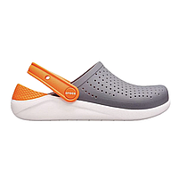 Crocs LiteRide Kids Clog Charcoal White original, Кроксы Лайтрайд Детские оригинал темно серые с коробкой