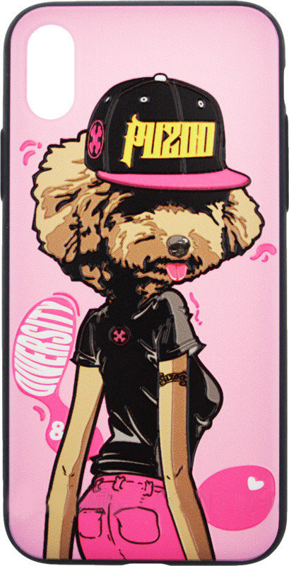 Чохол-накладка PUZOO TPU Glossy Surface IMD Hip Hop iPhone X DJ Teddy Pink