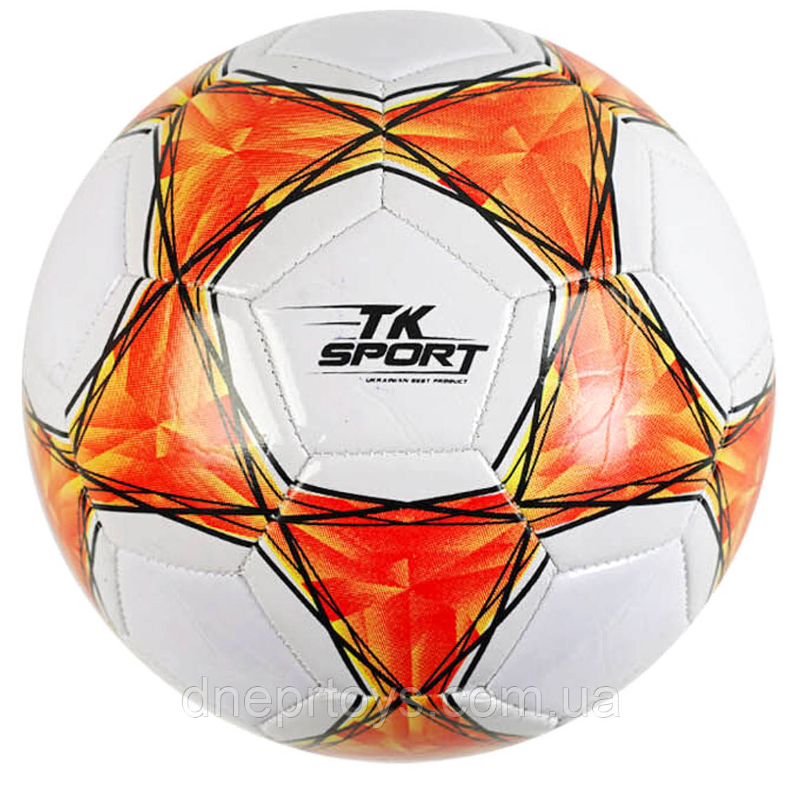 М'яч футбольний оранжевий TK Sport вага 300-310 грам гумовий балон матеріал PVC розмір №5 (C 62388)