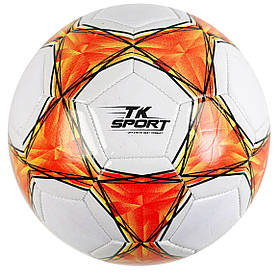 М'яч футбольний оранжевий TK Sport вага 300-310 грам гумовий балон матеріал PVC розмір №5 (C 62388)