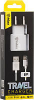 Мережевий зарядний пристрій INKAX CD-08 Travel charger + Lightning cable 1USB 1A White