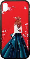 Чехол-накладка TOTO Glass Fashionable Case Apple iPhone XR Green Dress Girl