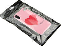 Чехол-накладка TOTO Glass Fashionable Case Apple iPhone X Red Heart on Pink