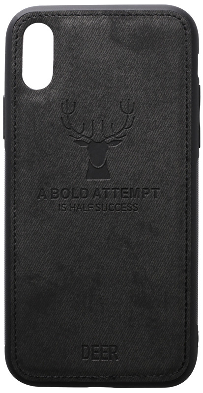 Чохол-накладка TOTO Deer Shell With Leather Effect Case Apple iPhone X/XS Black
