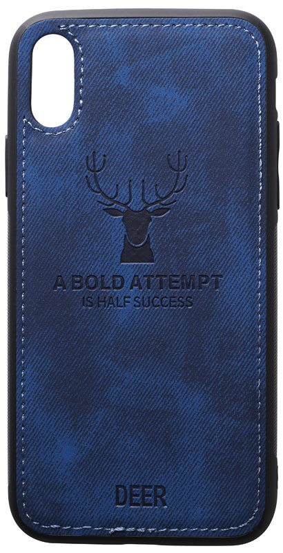 Чохол-накладка TOTO Deer Shell With Leather Effect Case Apple iPhone X/XS Dark Blue