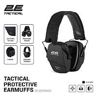 2E Tactical Тактичні захисні навушники Defence Black Nrr 25 dB, пасивні